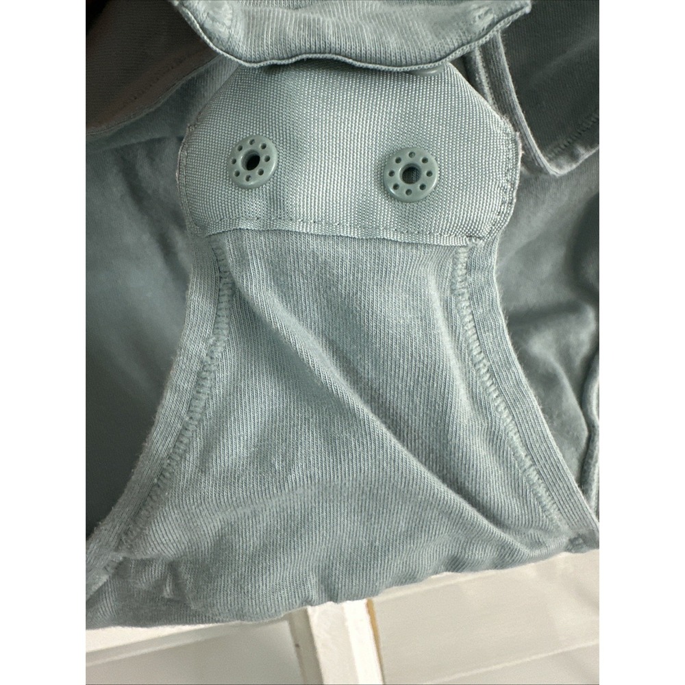 Yitty Snug Green Blue Cotton Stretch Short Sleeve Brief Bodysuit Size S Summer - Picture 7 of 9